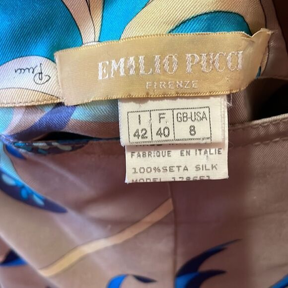 Emilio Pucci 100% Silk Printed Skirt 2000’s collection - Picture 7 of 9